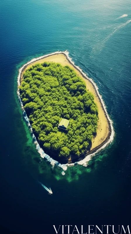Tranquil Island Retreat: A Captivating Nature Photo AI Image