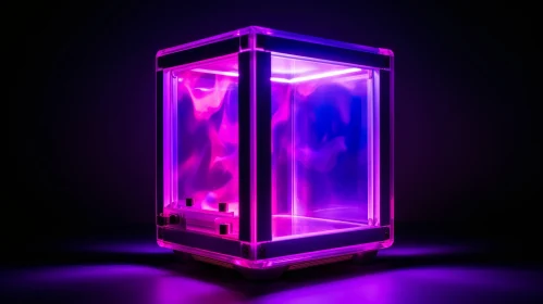 Glowing Cube Glass LED Lights Black Frame