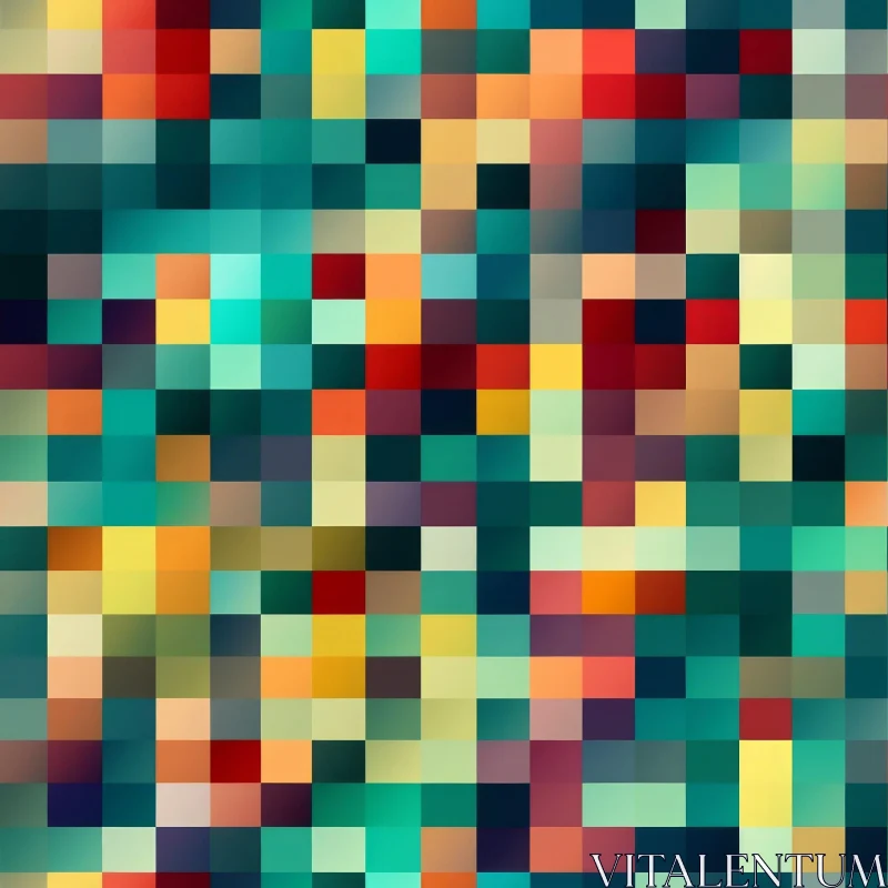 AI ART Abstract Pixel Mosaic Background | Multicolor Seamless Pattern