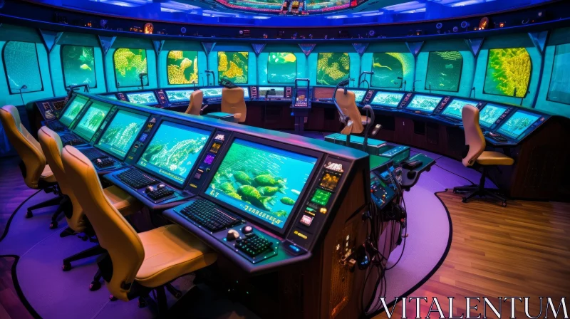 Futuristic Submarine Control Room | Technology Image AI Image