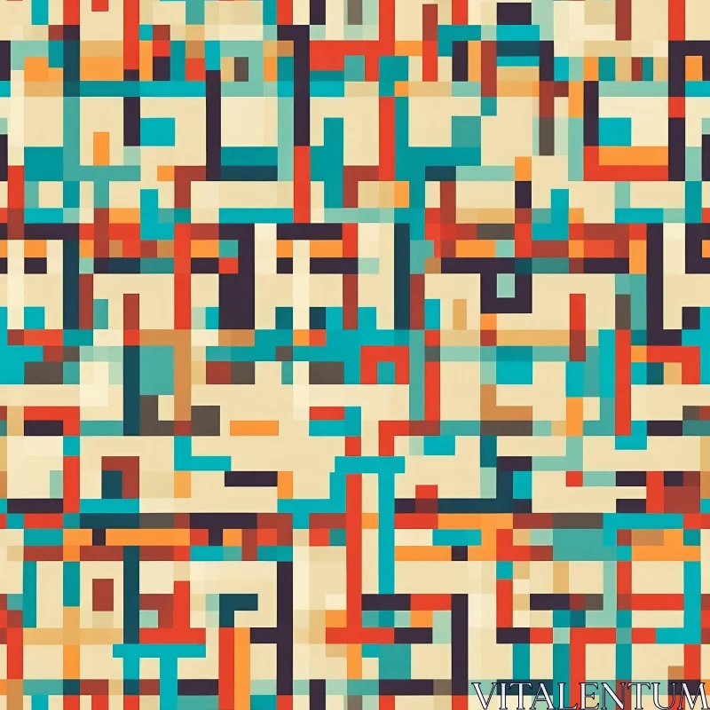 AI ART Colorful Geometric Squares Pattern - Abstract Design