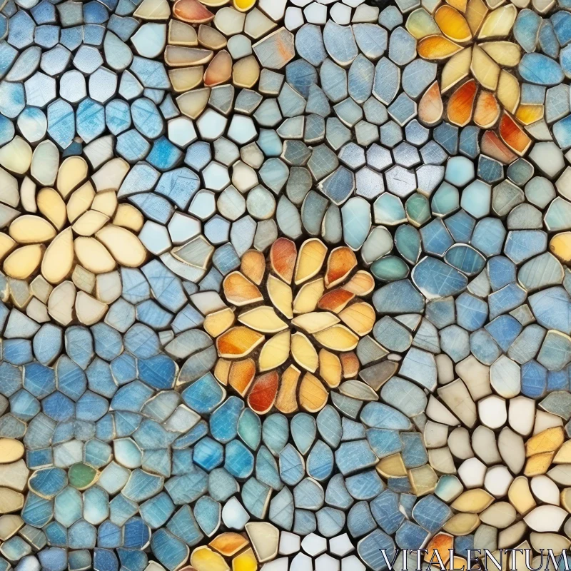 Colorful Glass and Ceramic Mosaic Artwork AI Image