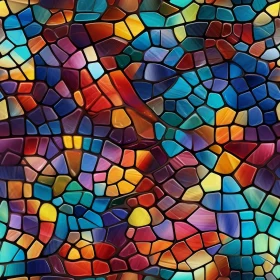 Intricate Stained Glass Mosaic Fractal Pattern