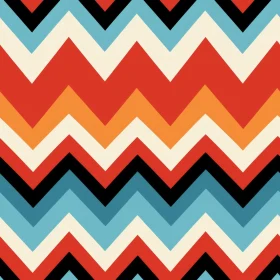 Retro 70s Zig Zag Pattern in Bright Colors