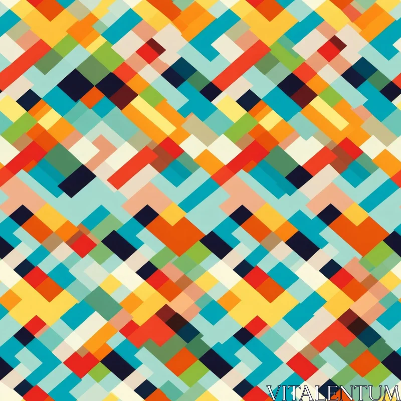 Colorful Geometric Rectangle Pattern for Fabric and Wallpaper AI Image