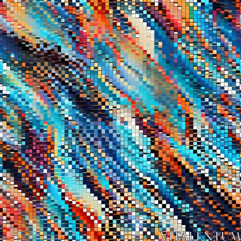 AI ART Colorful Pixel Mosaic Geometric Pattern