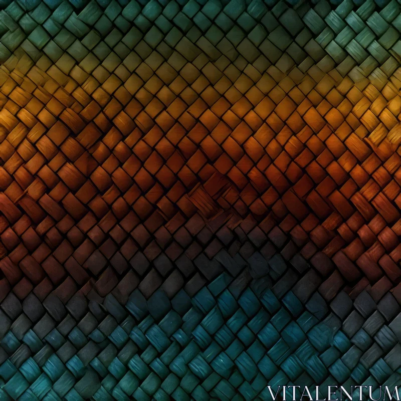 AI ART Woven Straw Mat Close-Up - Gradient Color