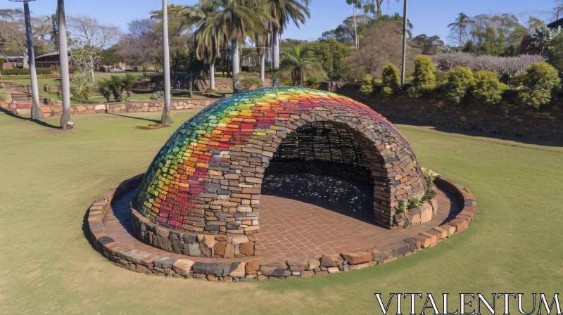 AI ART Colorful Dome-Shaped Structure in a Park - A Captivating Photograph