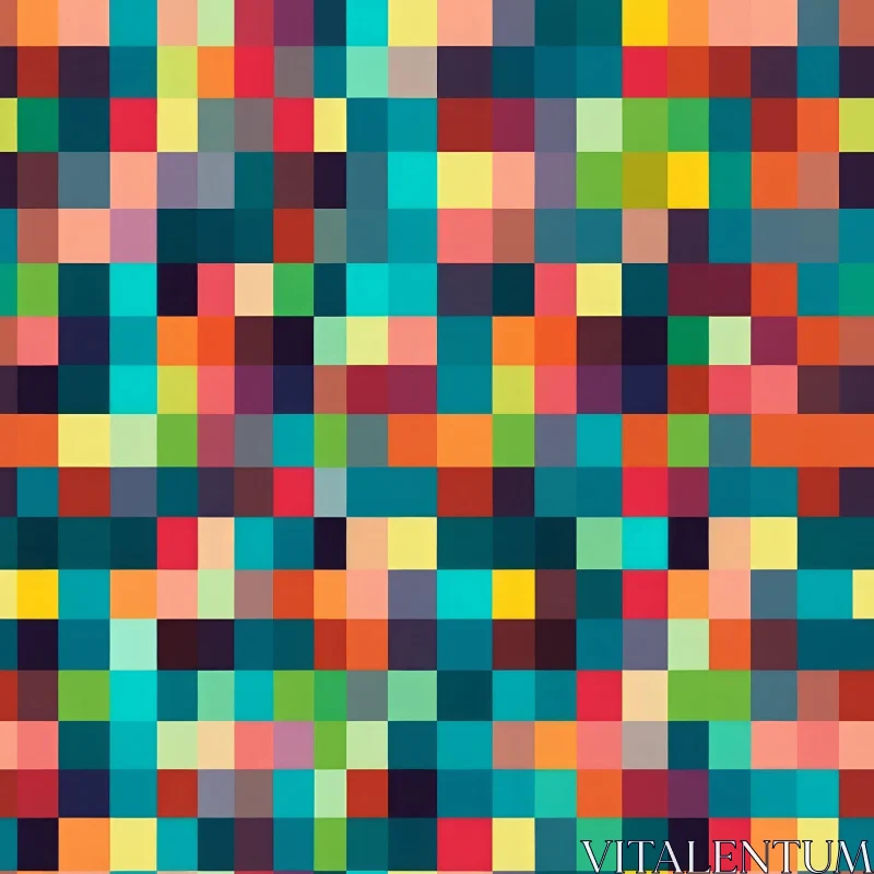 Colorful Pixelated Pattern - Unique Mosaic Design AI Image
