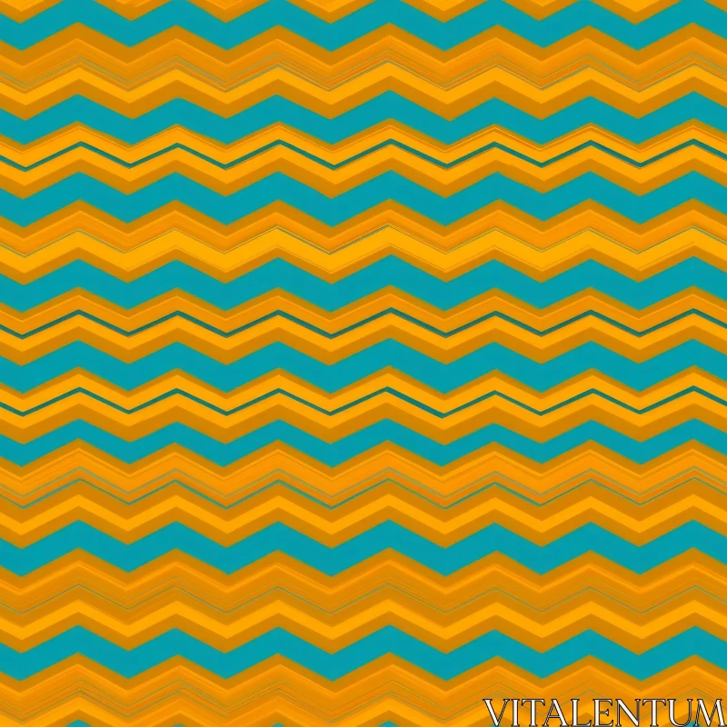 Orange and Blue Chevron Zigzag Pattern on White Background AI Image
