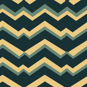 Retro Green and Yellow Chevron Pattern on Dark Blue