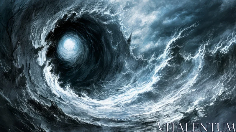 Dark and Stormy Sea with Crashing Waves | Powerful and Dramatic Image AI Image