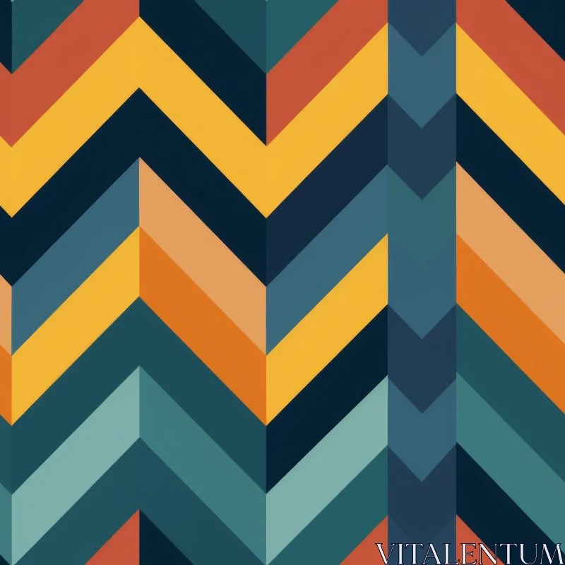 Retro Geometric Chevrons Pattern for Wallpaper or Fabric AI Image