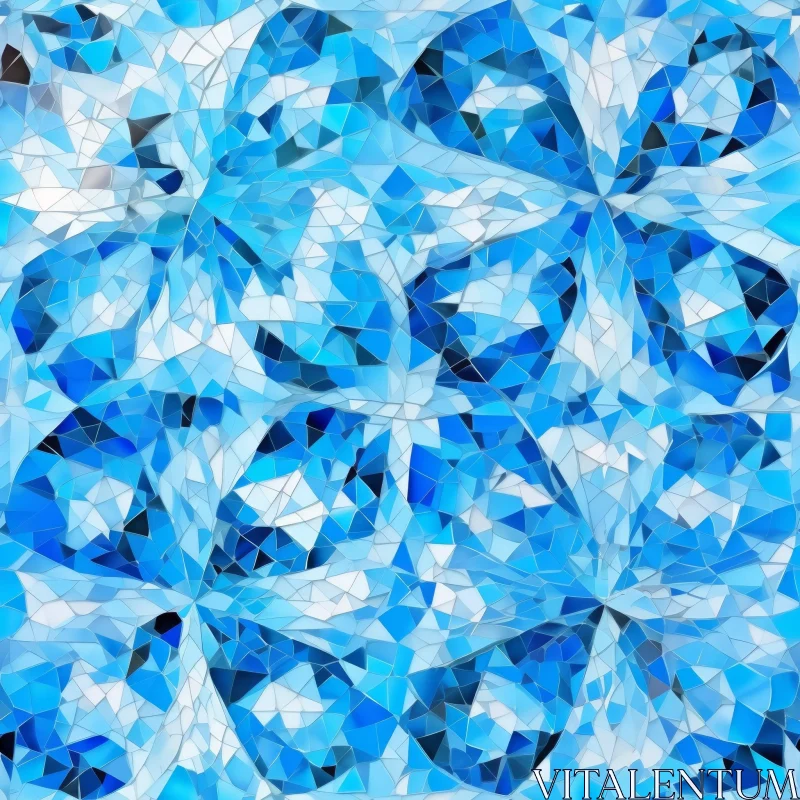 Blue and White Moroccan Mosaic Pattern AI Image