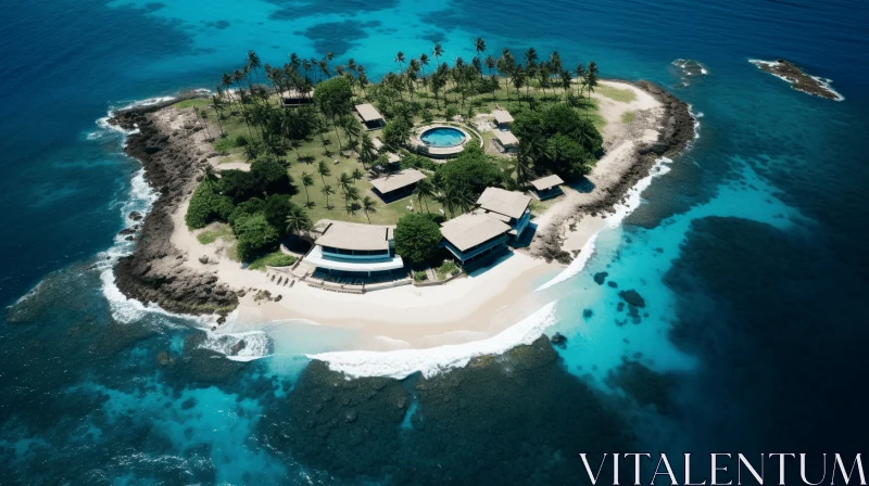 Luxurious Island Resort: A Serene Getaway in the Middle of the Ocean AI Image