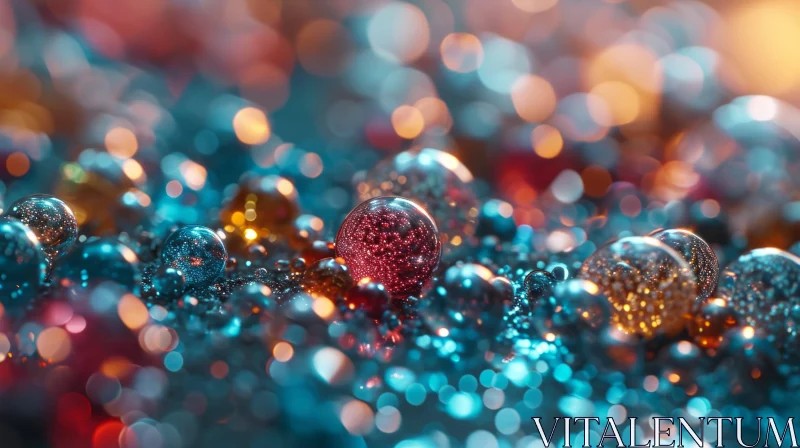 Colorful and Reflective Bubble Composition AI Image