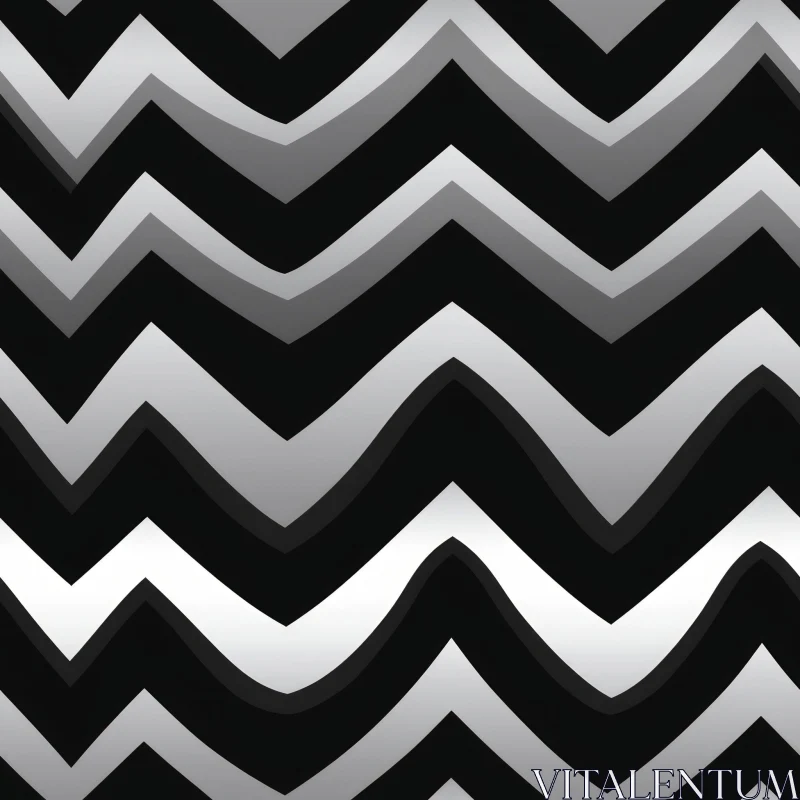 Geometric Black and White Chevron Pattern AI Image