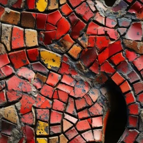 Colorful Ceramic Tile Mosaic Close-Up