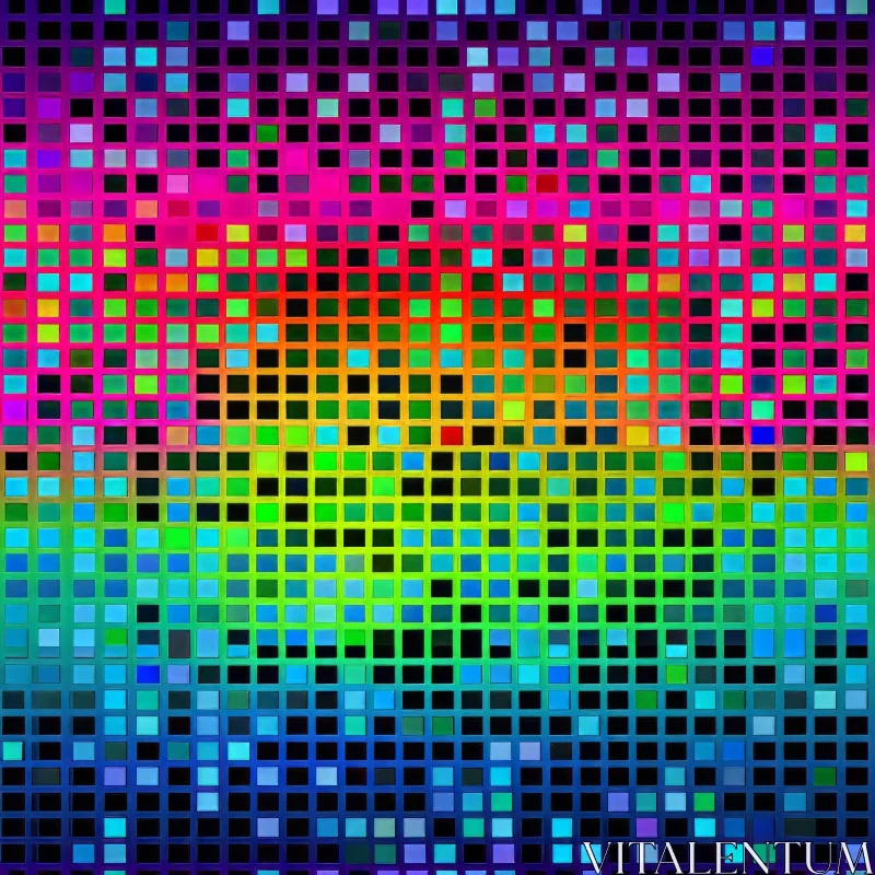 AI ART Colorful Mosaic Pattern - Grid Texture Design
