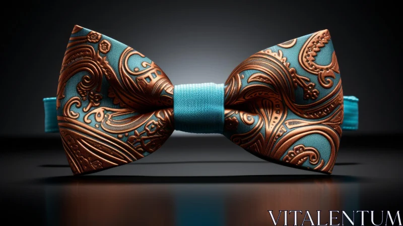 Copper-Colored Metal Bow Tie 3D Rendering AI Image