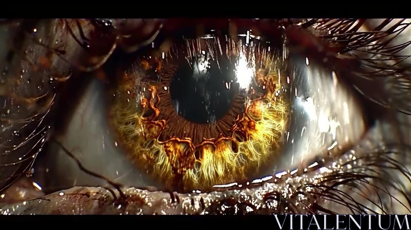 AI ART Enigmatic Close-Up of a Deep Golden Brown Human Eye
