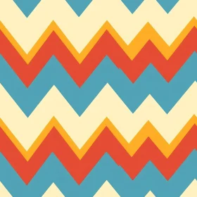 Retro 70s Chevrons Pattern on Cream Background