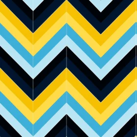 Blue Yellow Black Chevron Geometric Pattern