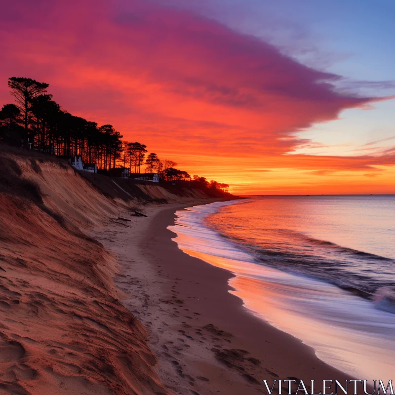 Breathtaking Sunset View at the Beach | Vibrant Colors | Suffolk Coast AI Image
