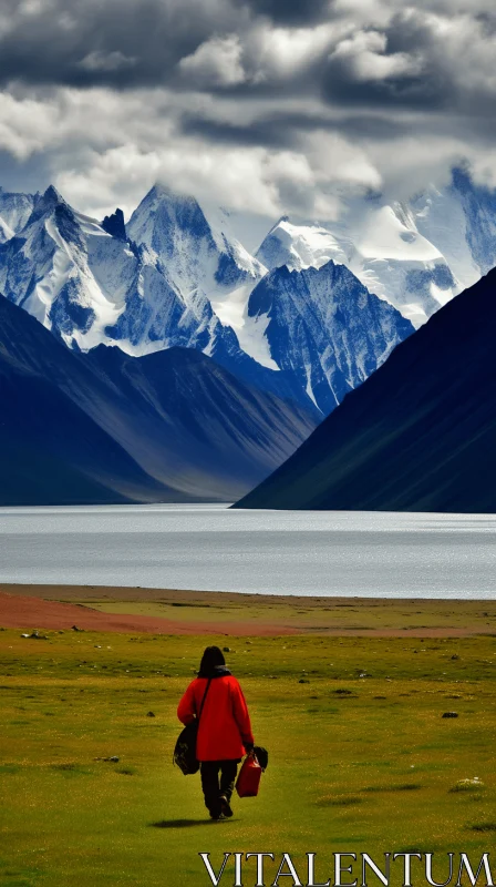 Captivating Nature: Majestic Mountains and Serene Lake AI Image