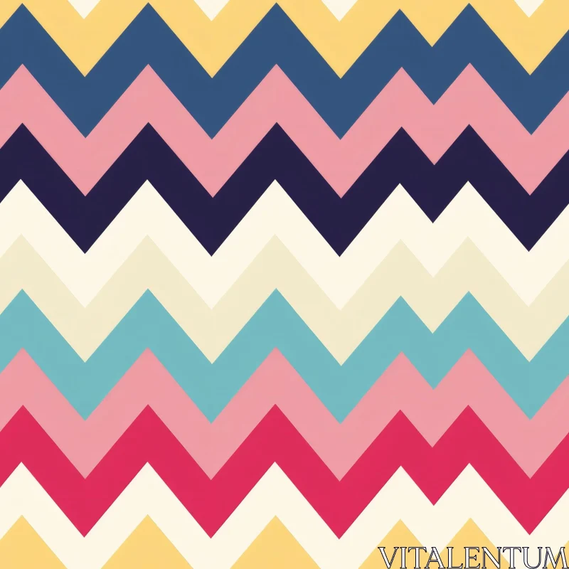 AI ART Colorful Zig Zag Stripes Pattern for Fabric and Wallpaper