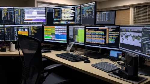 Financial Institution Trading Floor with Stock Market Data