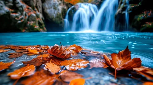 Autumn Forest Waterfall: A Serene Natural Beauty