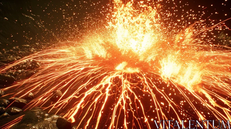 Captivating Volcanic Eruption Photography - Nature's Power Unleashed AI Image
