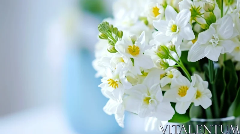 Close-Up of White Daffodil Bouquet | Floral Photography AI Image