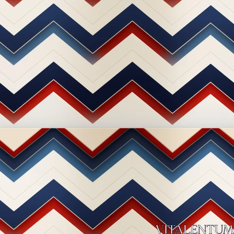 Red, White, and Blue Chevron Seamless Pattern AI Image