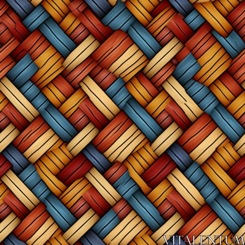 Basket Weave Wood Pattern Background AI Image