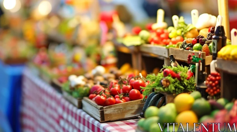 Bountiful Farmer's Market: Fresh Fruits and Vegetables in Colorful Display AI Image