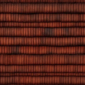 Brown and Red Roof Tiles Texture - Seamless Pattern for 3D Modeling