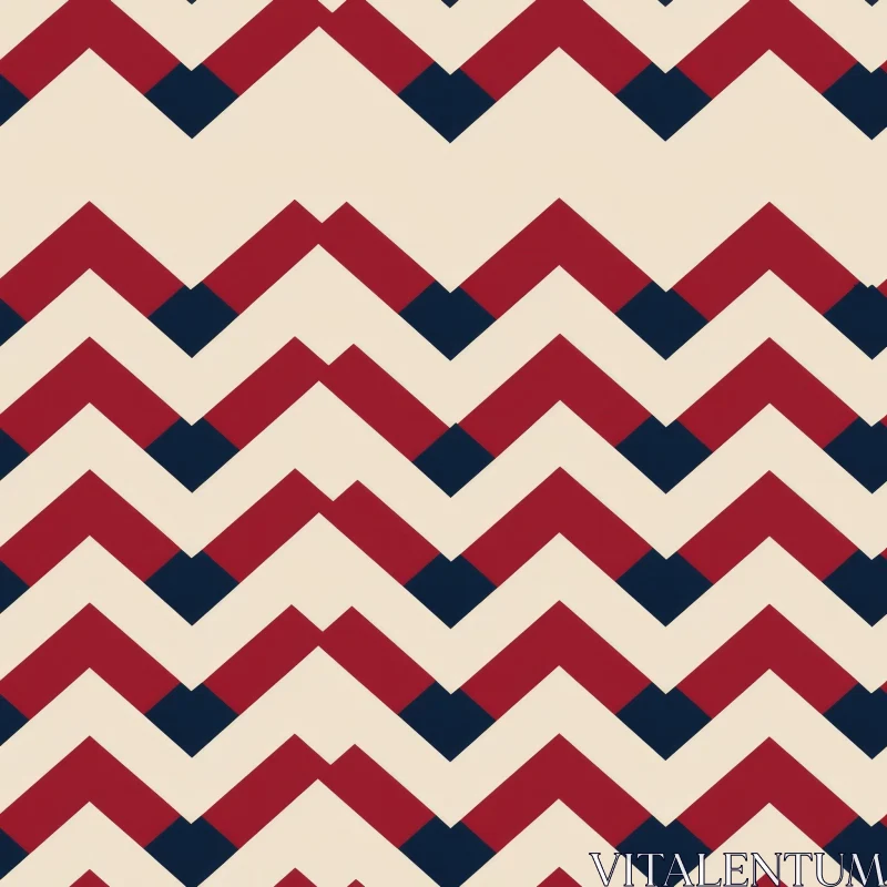 Chevron Zigzag Vector Pattern in Red, White, Blue AI Image