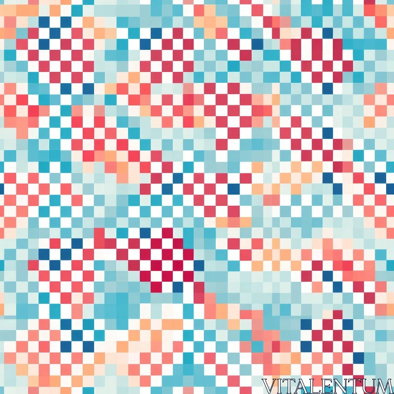 Colorful Geometric Pattern Tiles - Retro Mosaic Design AI Image