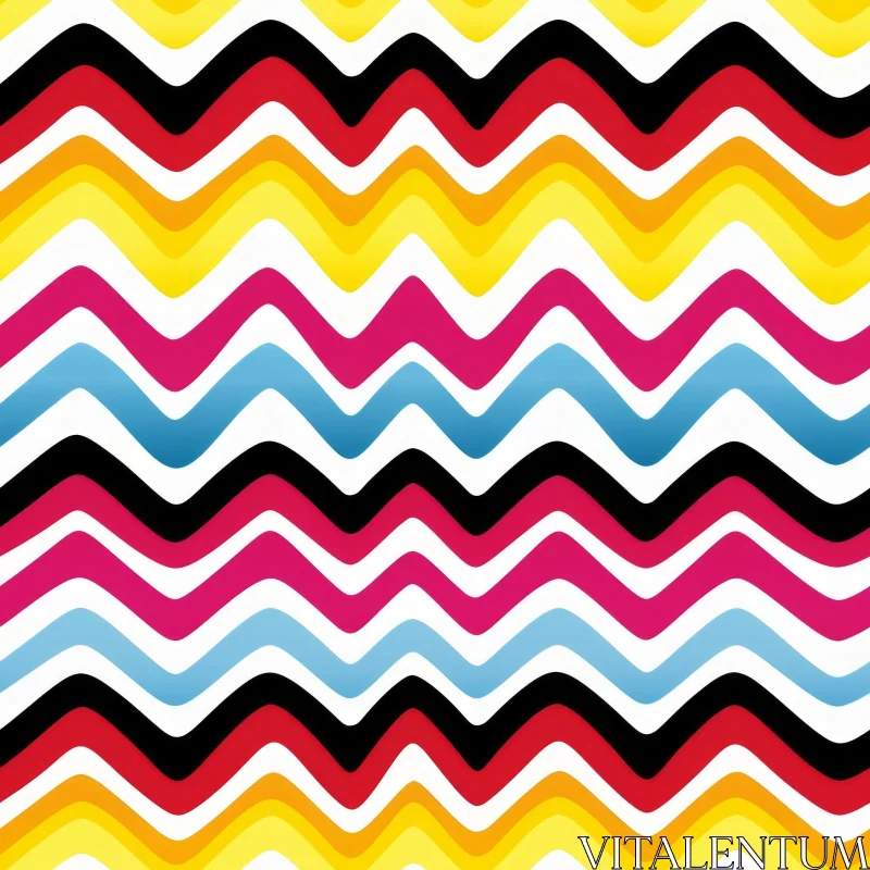 Colorful Rainbow Waves Seamless Pattern for Digital Projects AI Image