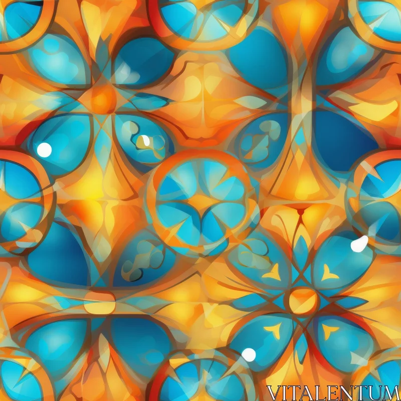 Colorful Stained Glass Geometric Pattern AI Image