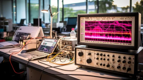 Modern Electronic Equipment Chaos on Desk