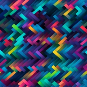 Colorful Herringbone Pattern on Black Background