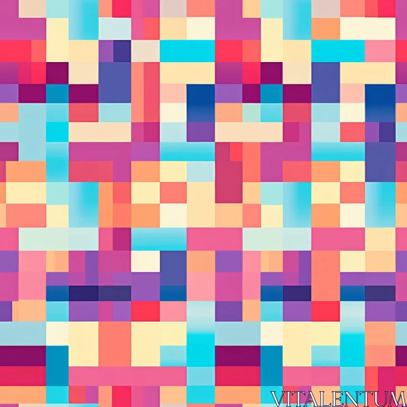 Colorful Pixelated Pattern for Backgrounds AI Image