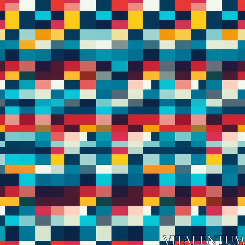 Colorful Pixelated Pattern - Visual Noise Design AI Image