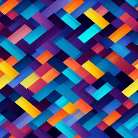 Dynamic Geometric Pattern in Blue and Orange