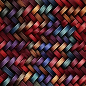 Wicker Basket Texture in Red, Blue, Purple, and Brown