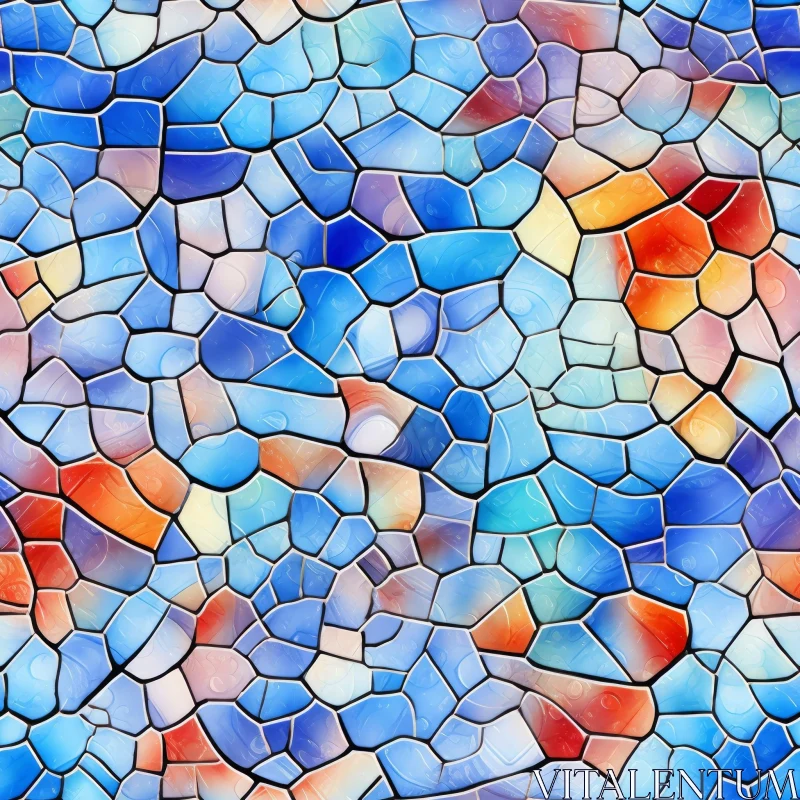 Blue Green Orange Yellow Tiles Texture AI Image