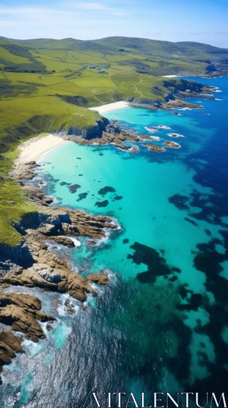 Captivating Island of Hebrides: A Visual Delight in Turquoise and Dark White AI Image